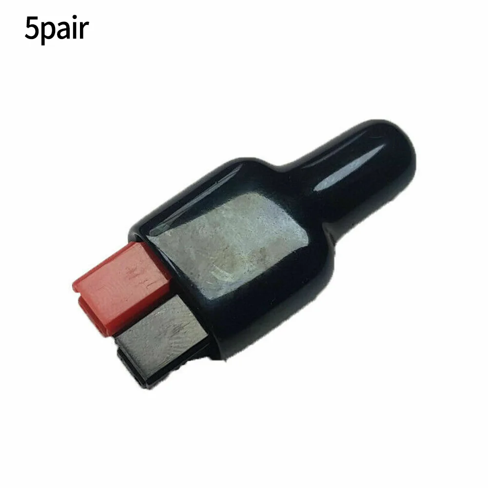 5 Pairs 30AMP 600V ForAnderson Style Connector Rubber Black Covers Sleeves Disconnect Winch Electrical -Power Cables Connectors