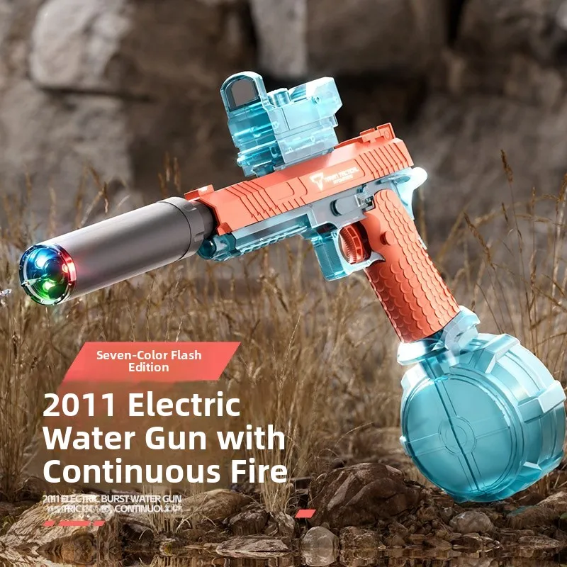 Transparent Water Gun Toy 2011 Gyro with Light Flame Spray Pig Multiple Fire Modes Ice Wolf Design Fun Children's Playtime