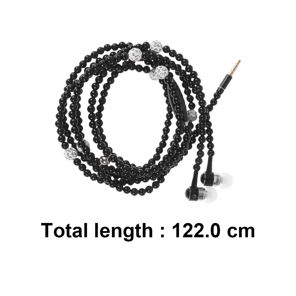 

Pearl Chain Wired in-Ear Earphone Black Built-in Microphone Noise Isolation Wired Headset for Running Gym Travel