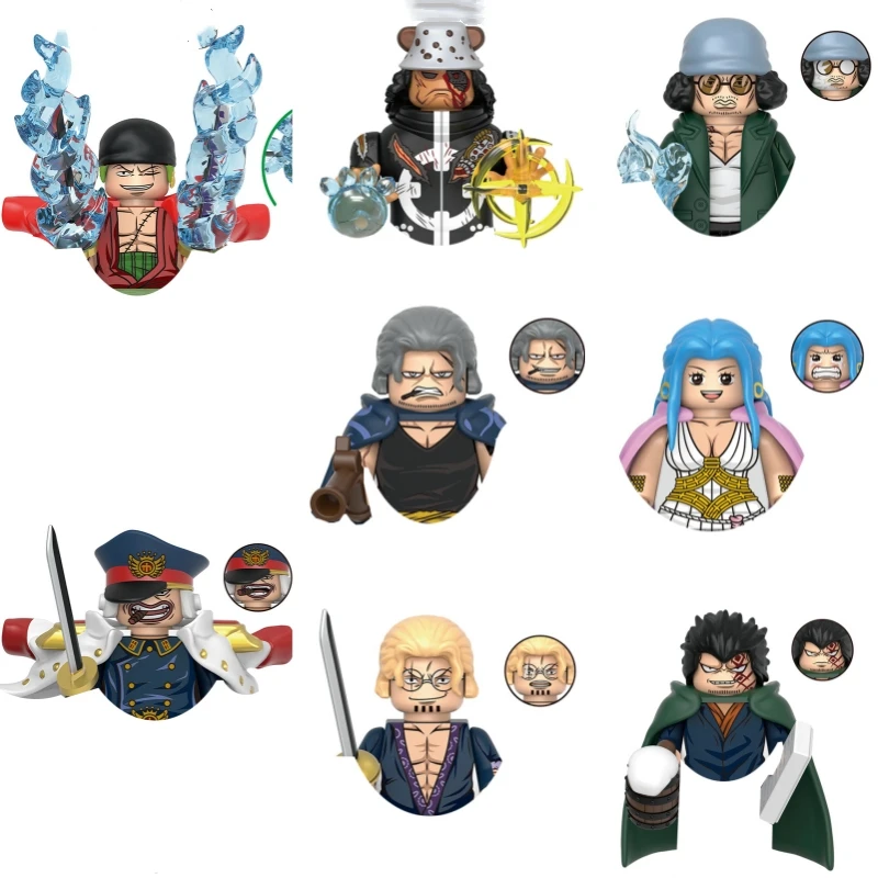 

X0359Luffy Zoro Kuma Shiryu Building Blocks Japan Anime Bricks Dolls Mini Action Toy Figures Assemble Blocks Children Gifts