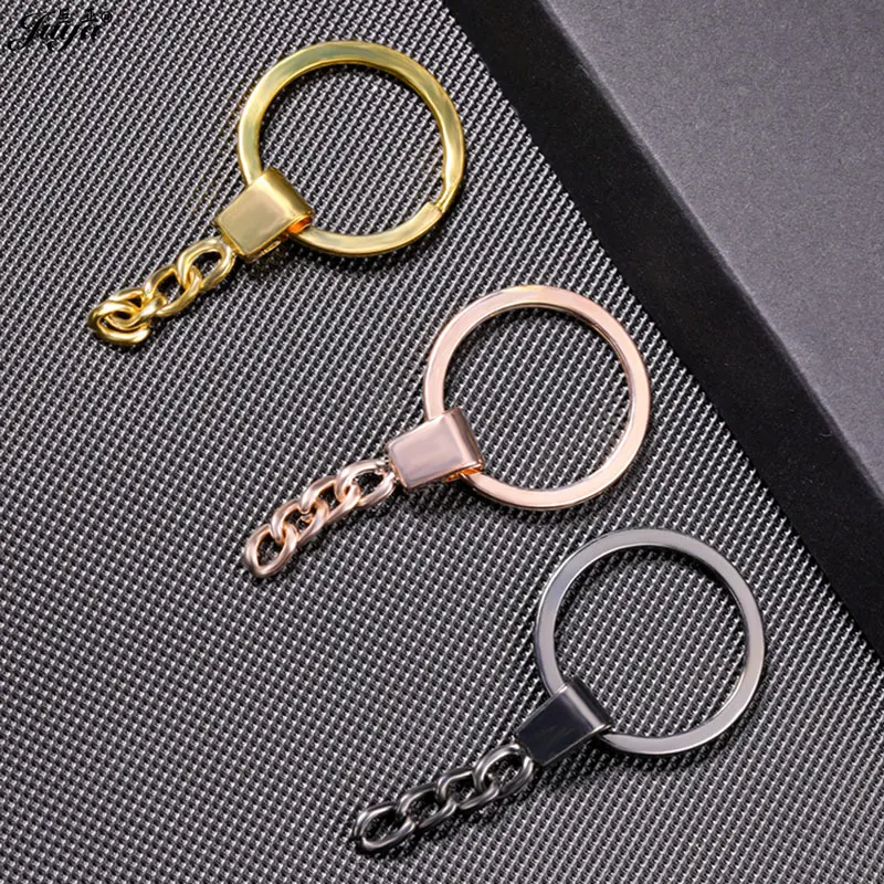 10pcs/lot Key Ring Chain Bag Pendant 50mm Long Round Split Keychain Keyrings For Jewelry Making Handmade Accessories Wholesale