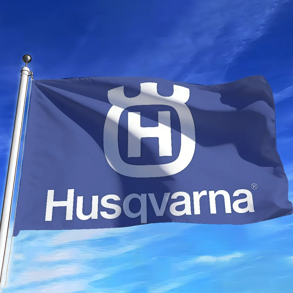 Image of Modemarke H-Husqvarna-S Motorradflagge für Schlafzimmer, Wohnzimmer, Bar, Garten, Outdoor, aktive Dekoration, Hintergrund und Konzert