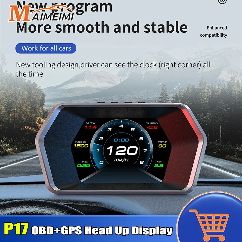 OBD+GPS Dual System Car OBD2 GPS HUD Head Up Display Smart Digital Speedometer Voltage Water temperature Satellite Altitude