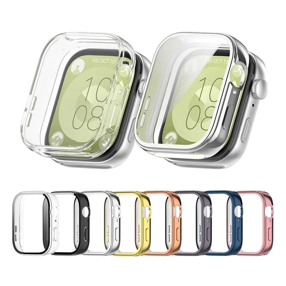 Plating Case For Huawei Watch Fit 3 Samrt Watch Strap Full Bumper TPU Protective Cover Fit3 Accessories Screen Protector 8C R5L9