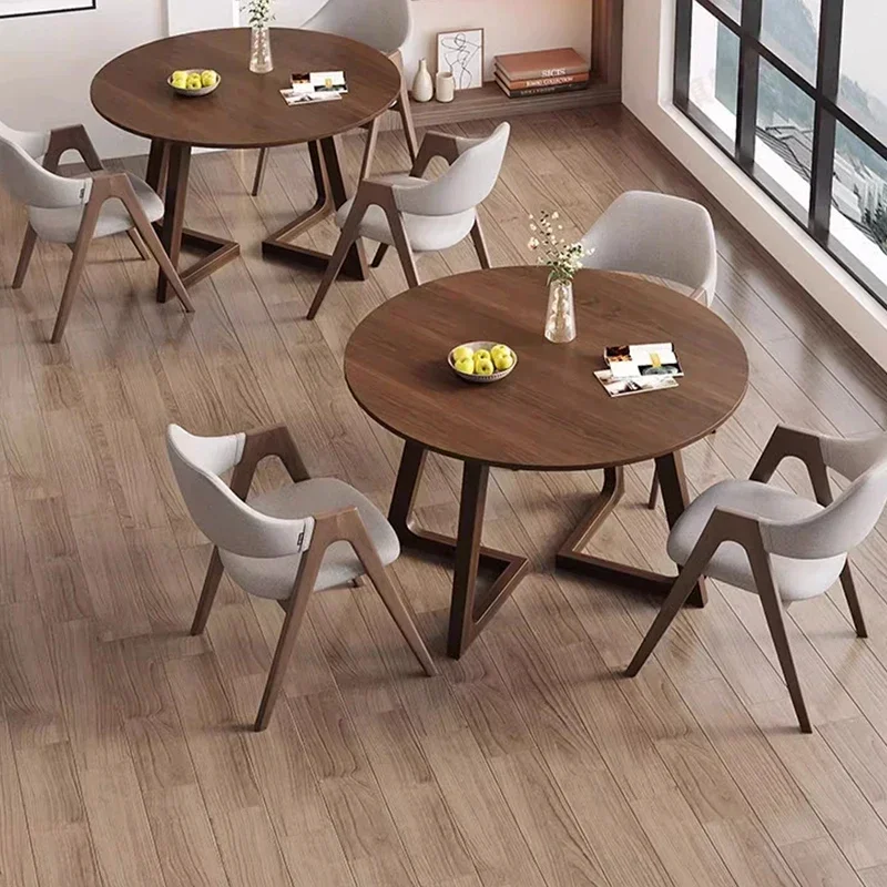 

Console Salon Dining Table Round Restaurant Chairs Wood Modern Luxury Dining Table Gaming Lounge Mesa Living Room Furniture