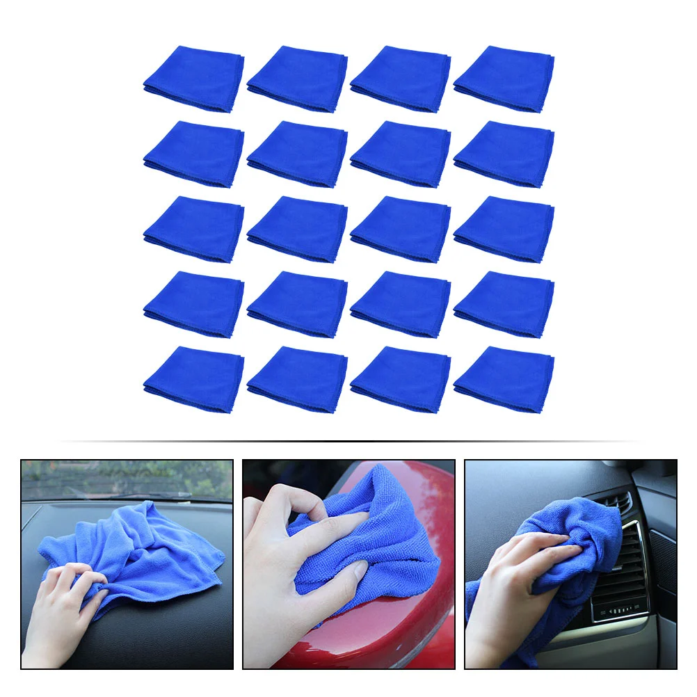 50 Pcs Towels Fiber Car Wash Cleaning for Auto Polishing Cloths Automatic Waxing Drying Blue Ultra Absorbent