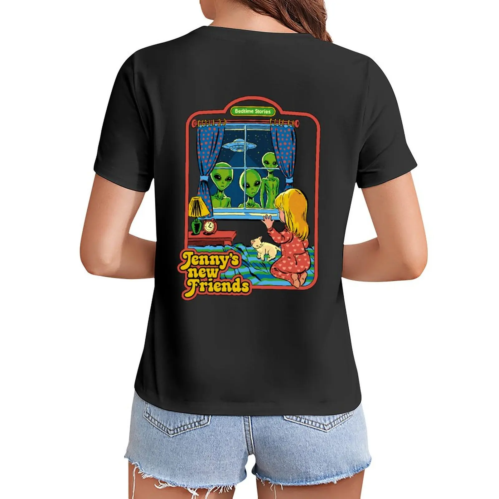 

Jenny's New Friends T-Shirt lady clothes plus sizes summer tops graphics woman t shirt