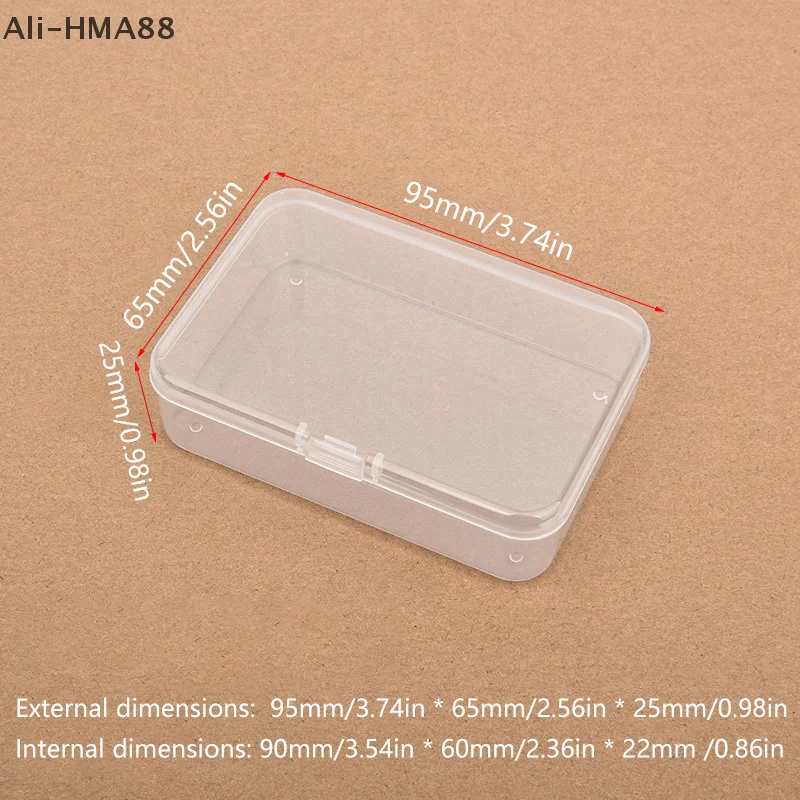 

Mini Plastic Box Rectangular Translucent Packing Box Dustproof Durable ID Card Parts Storage Box