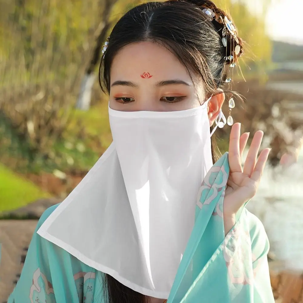 여성용 마스크 안티 자외선 메쉬 페이스 스카프 Hanfu 페이스 베일 페이스 커버 고대 마스크 중국 Hanfu 액세서리