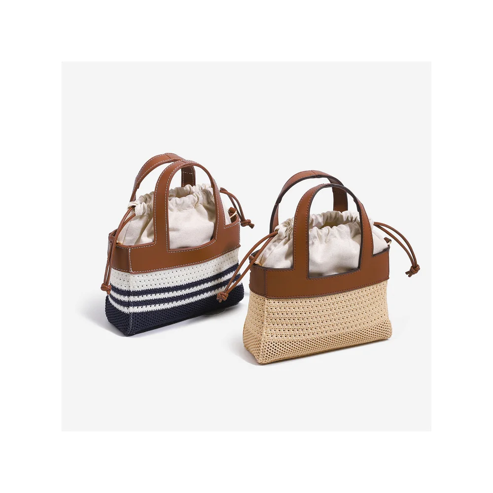 2026 Summer New Collection Holiday Woven Basket Bag Women's Casual Handbag Grass Basket Bag High-End Shoulder Crossbody Bag