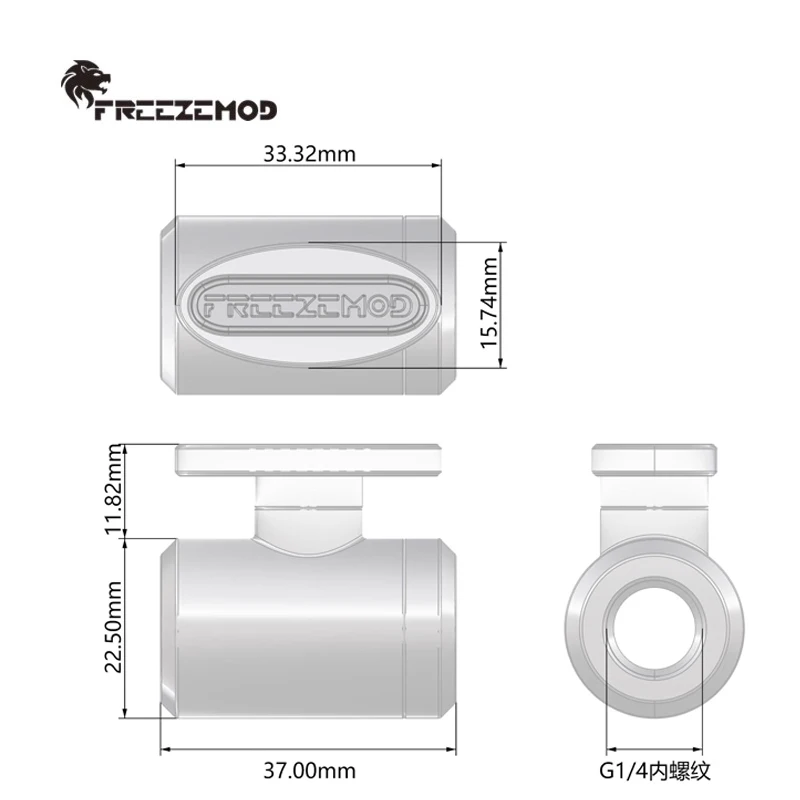 FreezeMod Double Female & Switch+Glug+Male to Male Fitting G1/4 Thread Water Cooler Cooling System Fitting