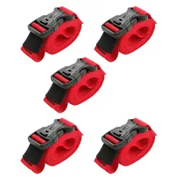 5pcs Outdoors Supplies Nylon Buckle Strap red Luggage Cargo Straps Cable Ties length Adjustable webbing strap for Travel bag