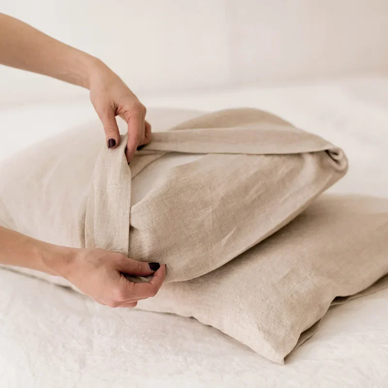 

1 Pcs Solid Color Linen Euro Pillowcase for Bed Customizable with 100% Pure Linen Fabric European Style Pillow Cover