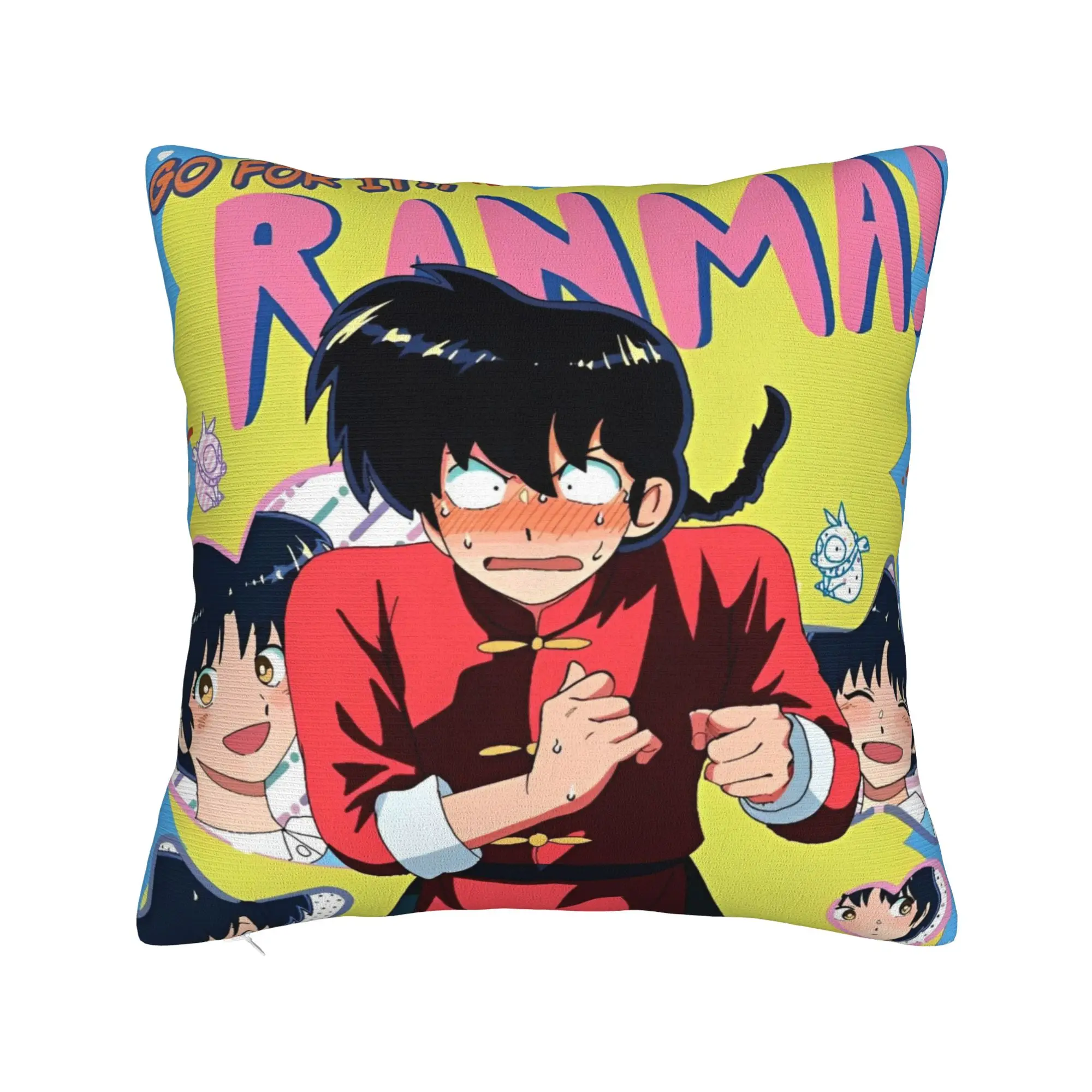 Manga Ranma 1⁄2 Pillowcase Polyester Cushion Cover Decoration Adventure Martial Comedy Throw Pillow Case Cover Seater 40X40cm