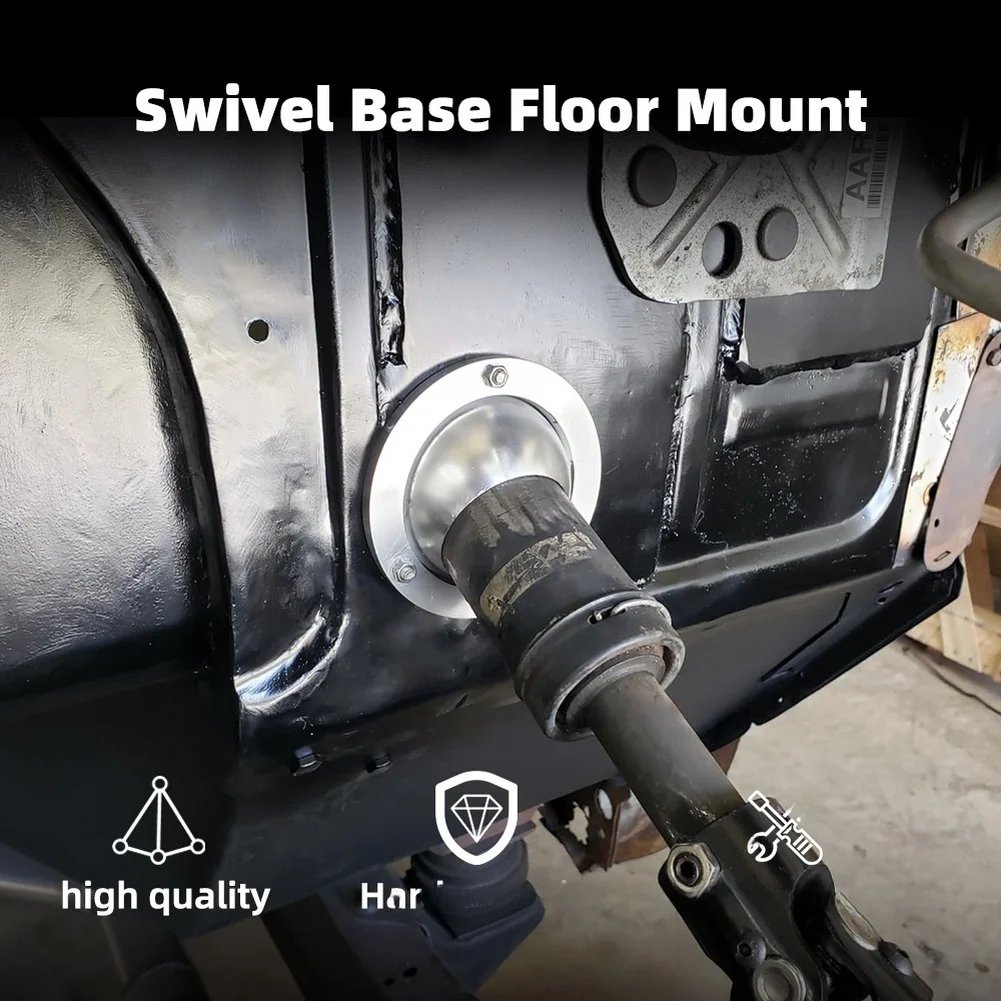 2 Inch Swivel Base Floor Mount for Car Steering Column Rotating Ball Aluminum Alloy 360 Rotation Easy Install Vehicle Fitment