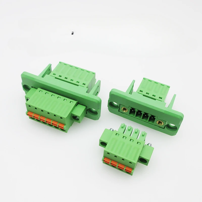 5sets 15EDGWC3.5mm wall fixed chassis panel KF2EDGKDM spring-loaded terminal plug-in pair plug-in 2p -16p