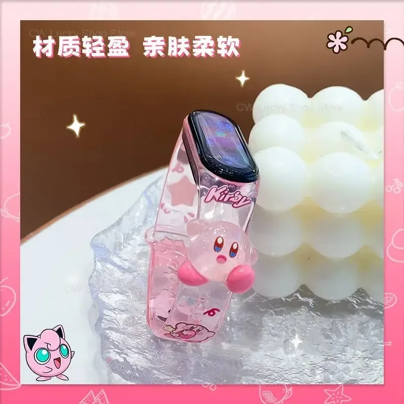 Kirby Cute Strap for Xiaomi Mi Band 5 6 7 8 9 10 Wristband Silicone Bracelet Anime Wrist Straps Smartwatch Replacement Watchband - view 4