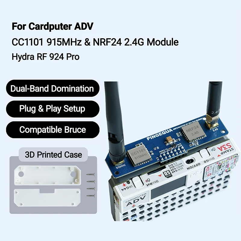 M5Stack Cardputer ADV Dual‑Band Sniffing Module | NRF24+CC1101 915Mhz | Auto‑Switching | Bruce‑Firmware PINGEQUA Hydra RF 924