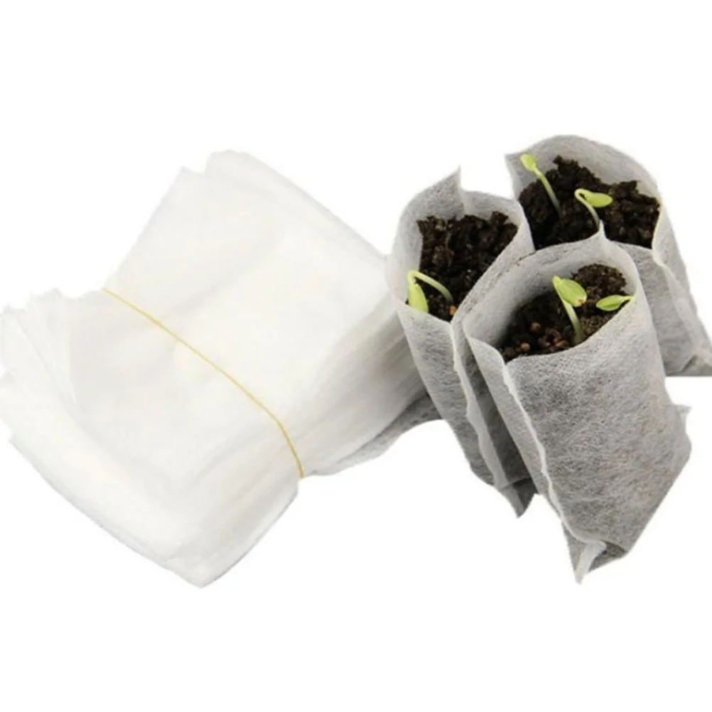 400 PCS Nursery Bags Plants Raising Garden Supplies Pouch Grow Fabric Pots Flower