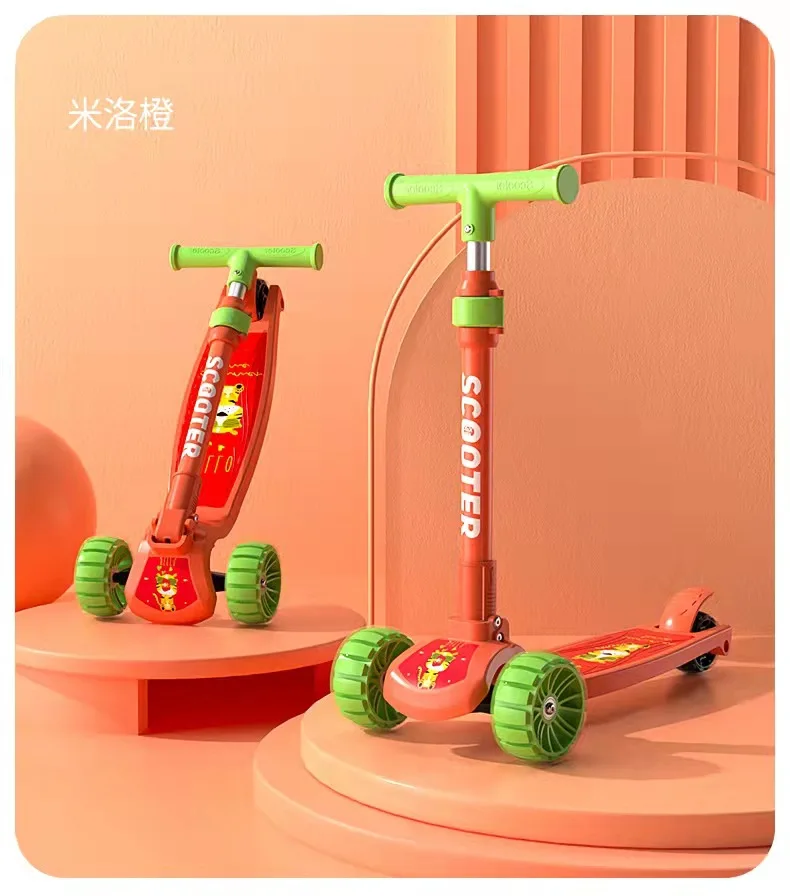 Children's Scooter Yo-yo Car Outdoor Child Riding Toy Gift Boy and Girl Baby 1-3-8 Years Old Scooter Light One-click Folding