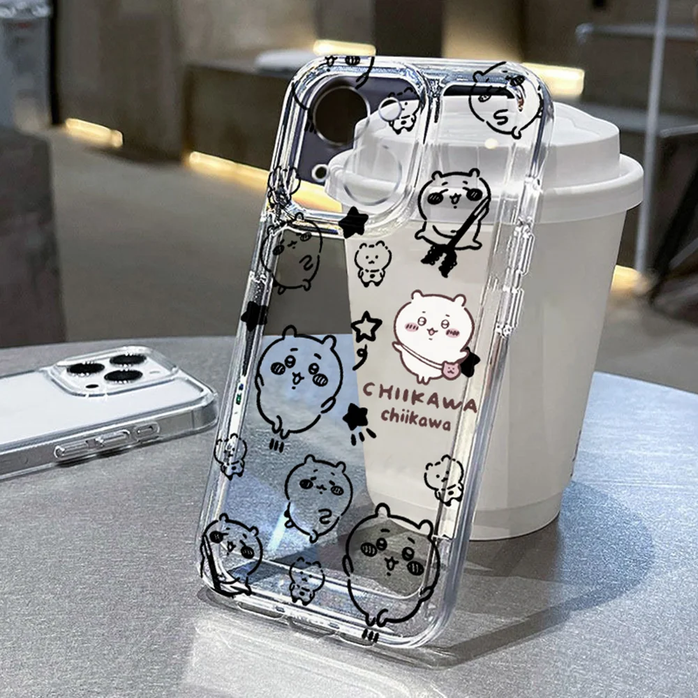 Japan Cartoon Cute Chiikawas Phone Case For Samsung S25 S24 S23 S22 S21 S20 FE Note20 Note10 Plus Ultra Lite 5G Clear Soft TPU