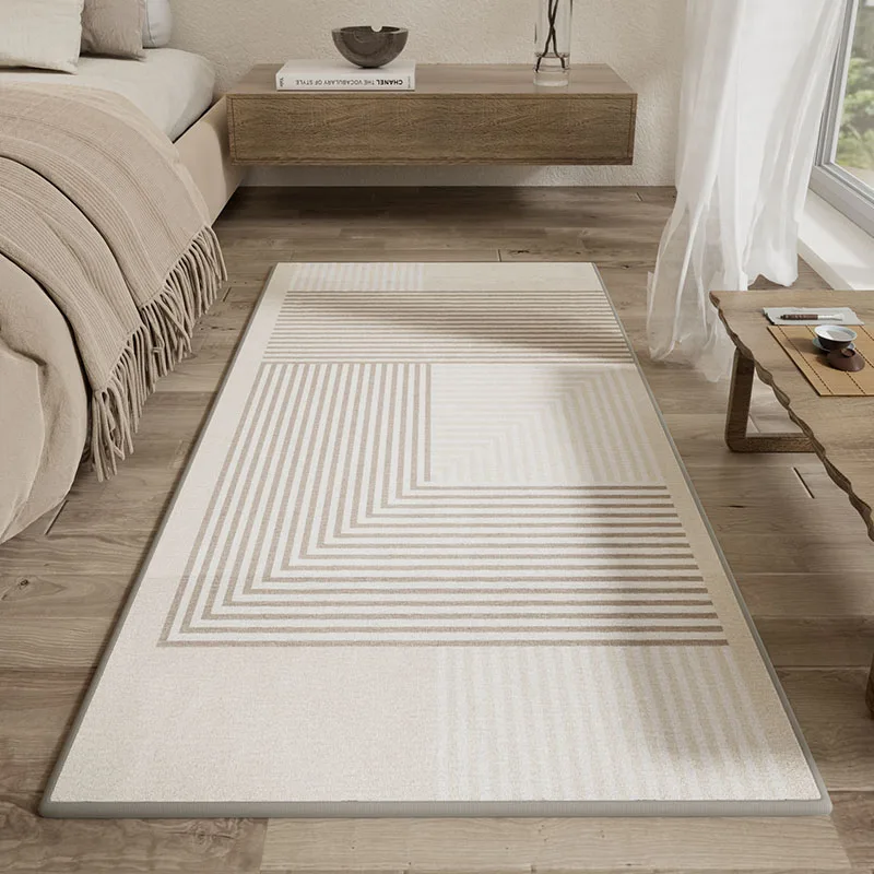 Japanese Style Bedroom Decor Bedside Rugs Thick Living Room Decoration Striped Rug Home  Anti-slip Mat Modern Study Plush Carpet