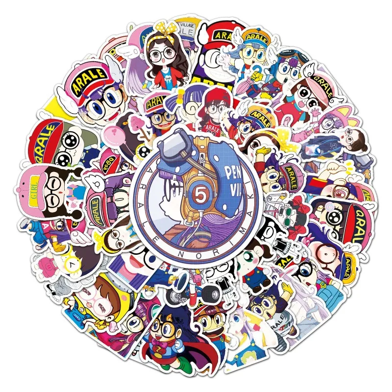 50pcs Arale Japanese Cartoon Peripheral Graffiti Stickers Waterproof Decorative Water Cup Laptop Luggage Desktop Stickers