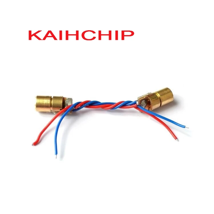 100 Uds 650nm 6mm 3V 5v 5mW cabezal de módulo de diodo de punto láser con punto rojo