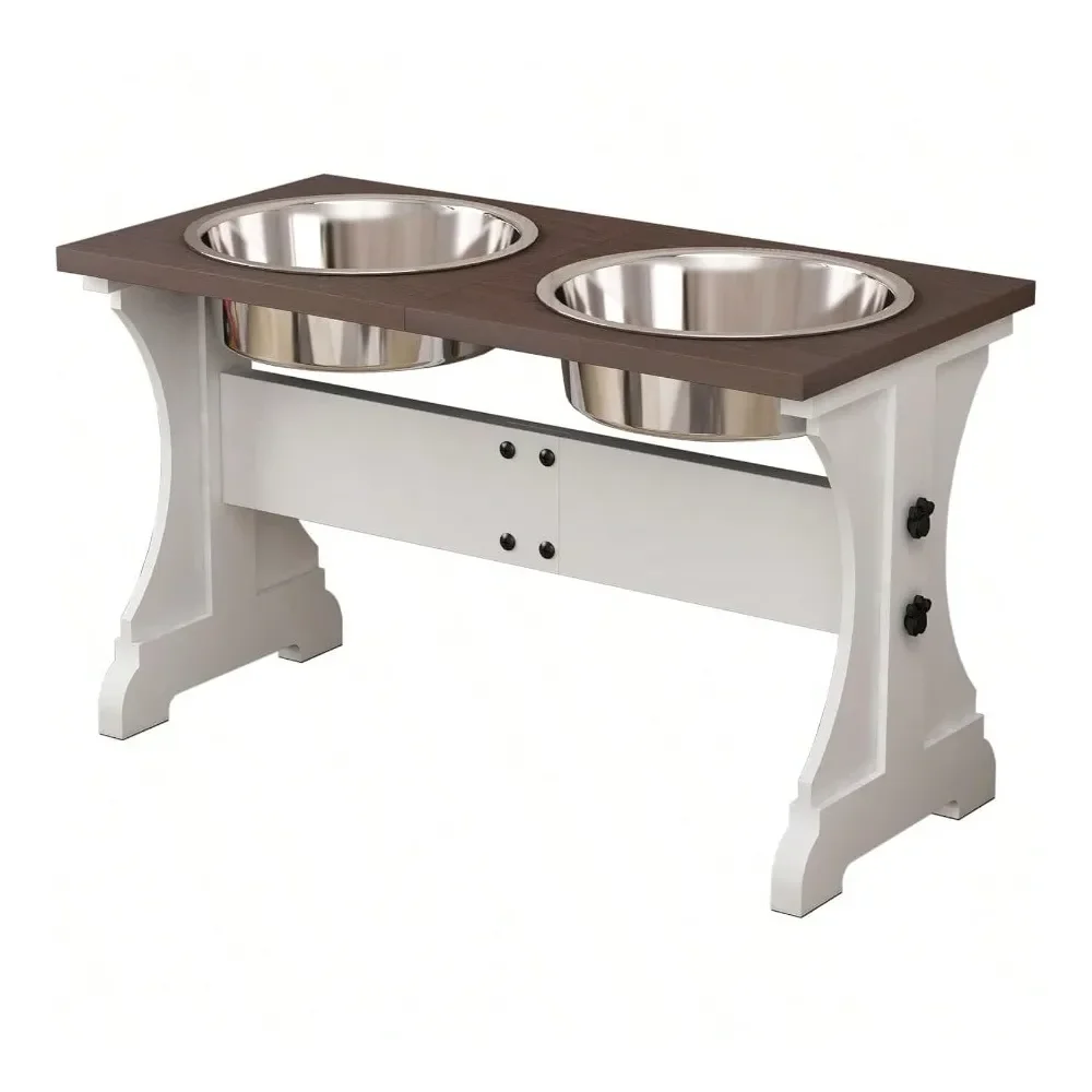 

Dog Bowl Dog SuppliesDog BowlsFarmhouse Dog Bowls Stand Raised Dog Bowl With 2 Stainless Steel Wooden Dog Bowls 9 Cups 13.8H80 O