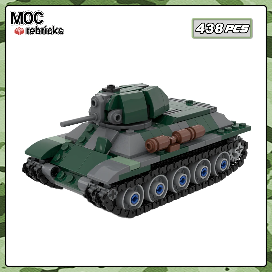 

MOC Building Blocks T34 1941 Variant Assembly Set WW2 Medium Tank Model Small Particle Bricks Toy Children's Collected Gifts