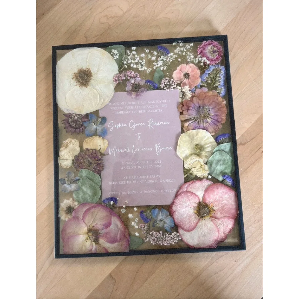 Dried Flowers,Custom Pressed Frame Wedding Flowers or Other Event,Dried Flowers