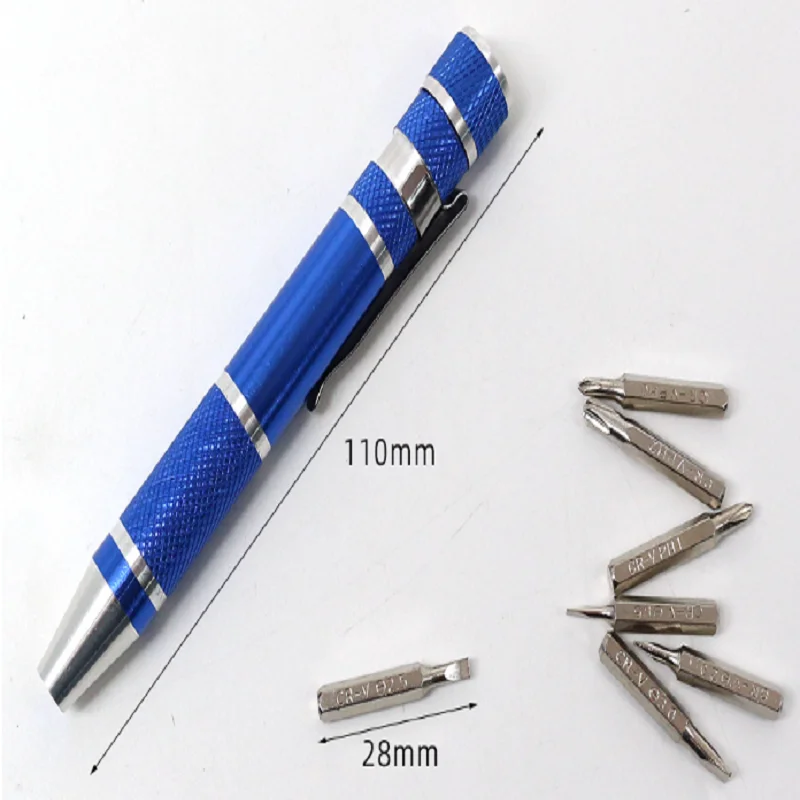 Multifunction 8 In 1 Mini Aluminum Precision Pen Screw Driver Screwdriver Set Repair Tools Kit for Cell Phone Hand tool Set