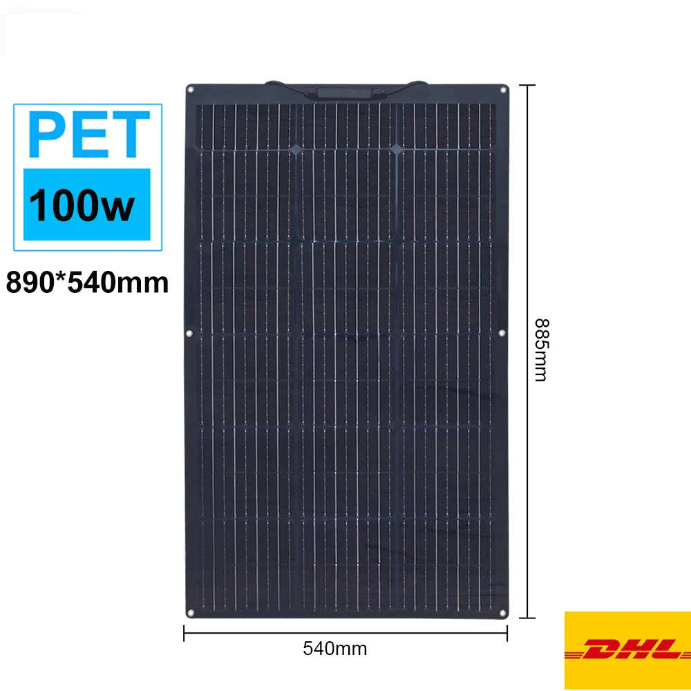 ETFE PET Flexibel zonnepaneel 400W 300W 200W 150W 120W 100W 12V batterijlader Hoge efficiëntie voor thuis Camper RV-bootbalkon EU-magazijn DHL Verzending