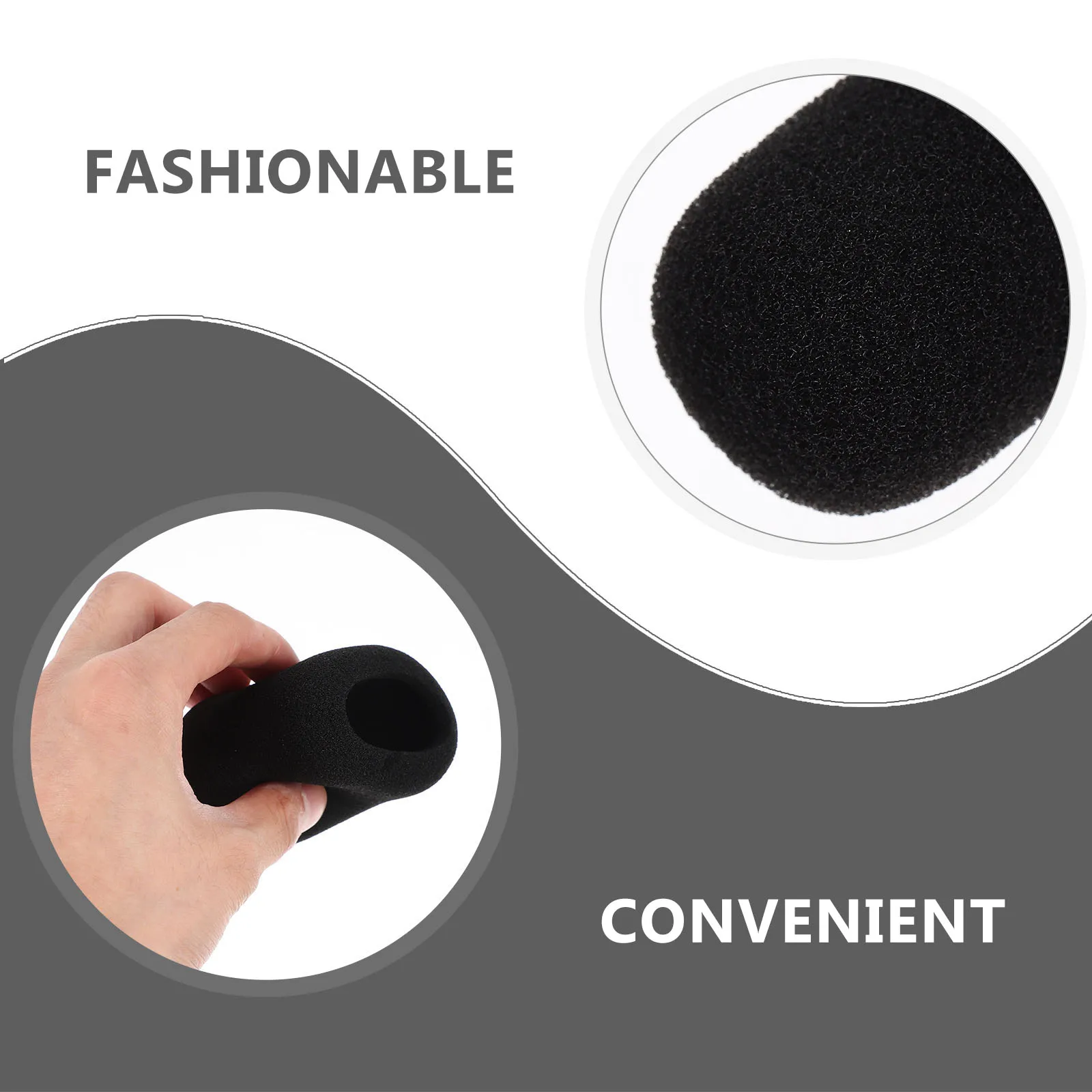 

10pcs Microphone Covers Lightweight Black Windproof Washable Foam Accessories Stage Handheld Mic Supply Sound Equipment