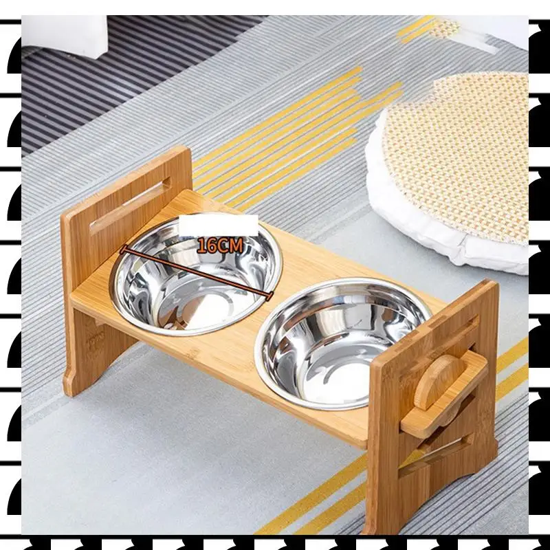 

A44U Pet Feeding Bowl With Adjustable Bracket Lifting Dog Bowl Inclined Adjustable Feed Rack For Dogs