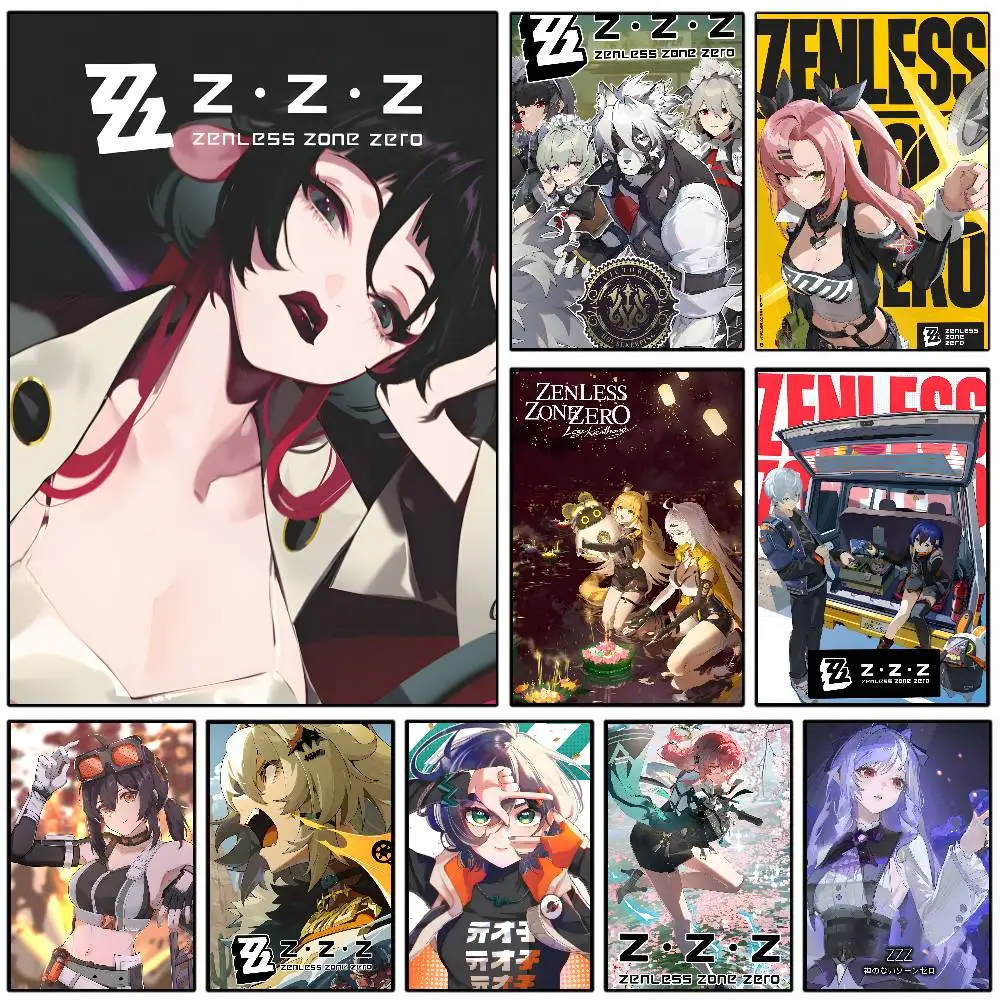 لعبة فيديو Zenless Zone Zero ملصق HD مثبت جدار مقاوم للماء غرفة المعيشة المنزلي غرفة نوم النوم بار الديكور الجمالي