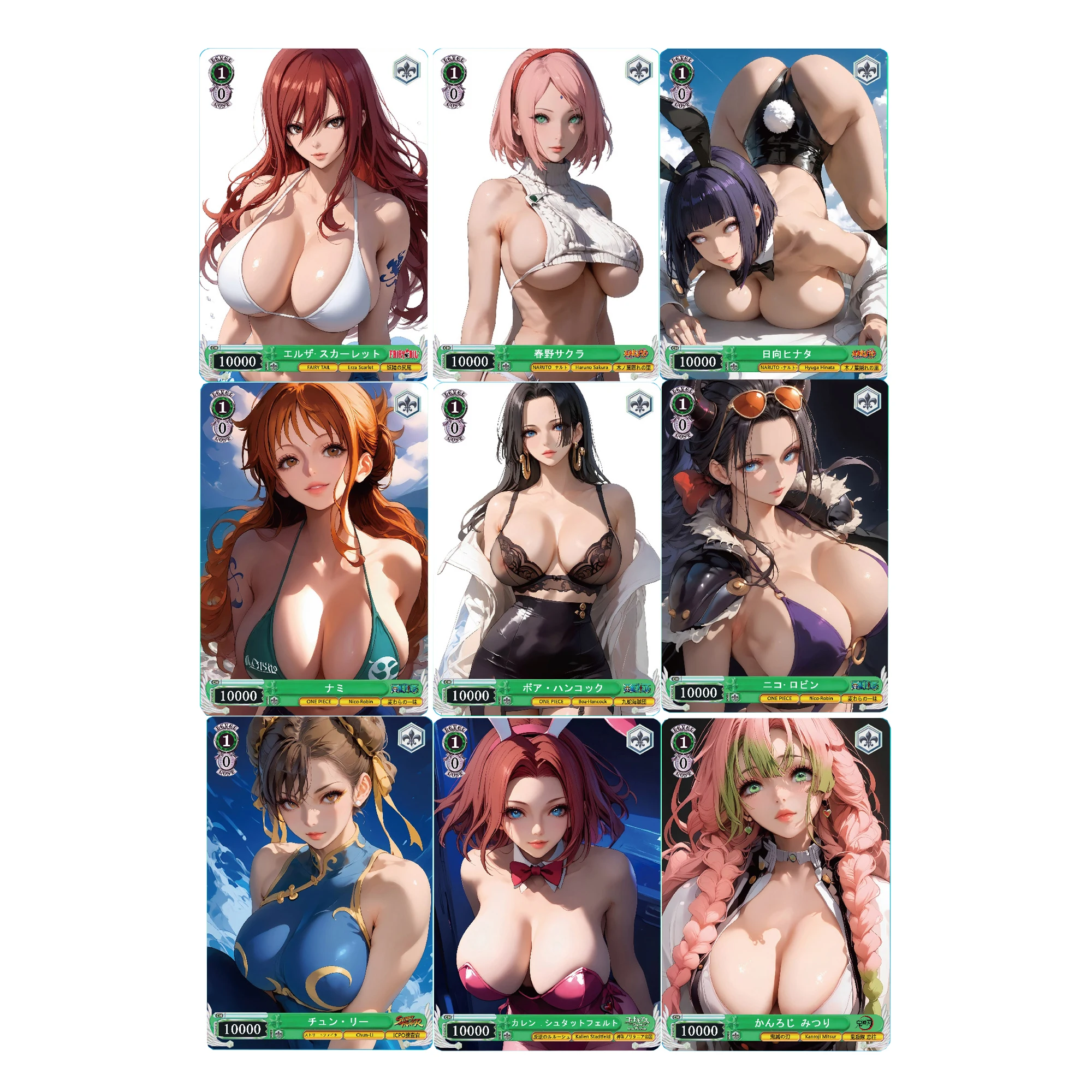 

9Pcs/set Diy Self Made Goddess Story Nami Haruno Sakura Ai Collection Card Anime Female Characters Robin Cards Gift Toys