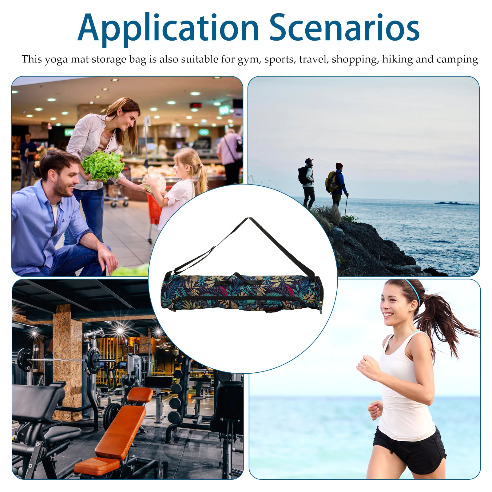 حقيبة تخزين حصيرة اليوغا على الطراز الوطني مطبوعة من قماش أكسفورد متينة وخفيفة الوزن للياقة البدنية والسفر والتنزه والتخييم حقيبة حمل لـ #2