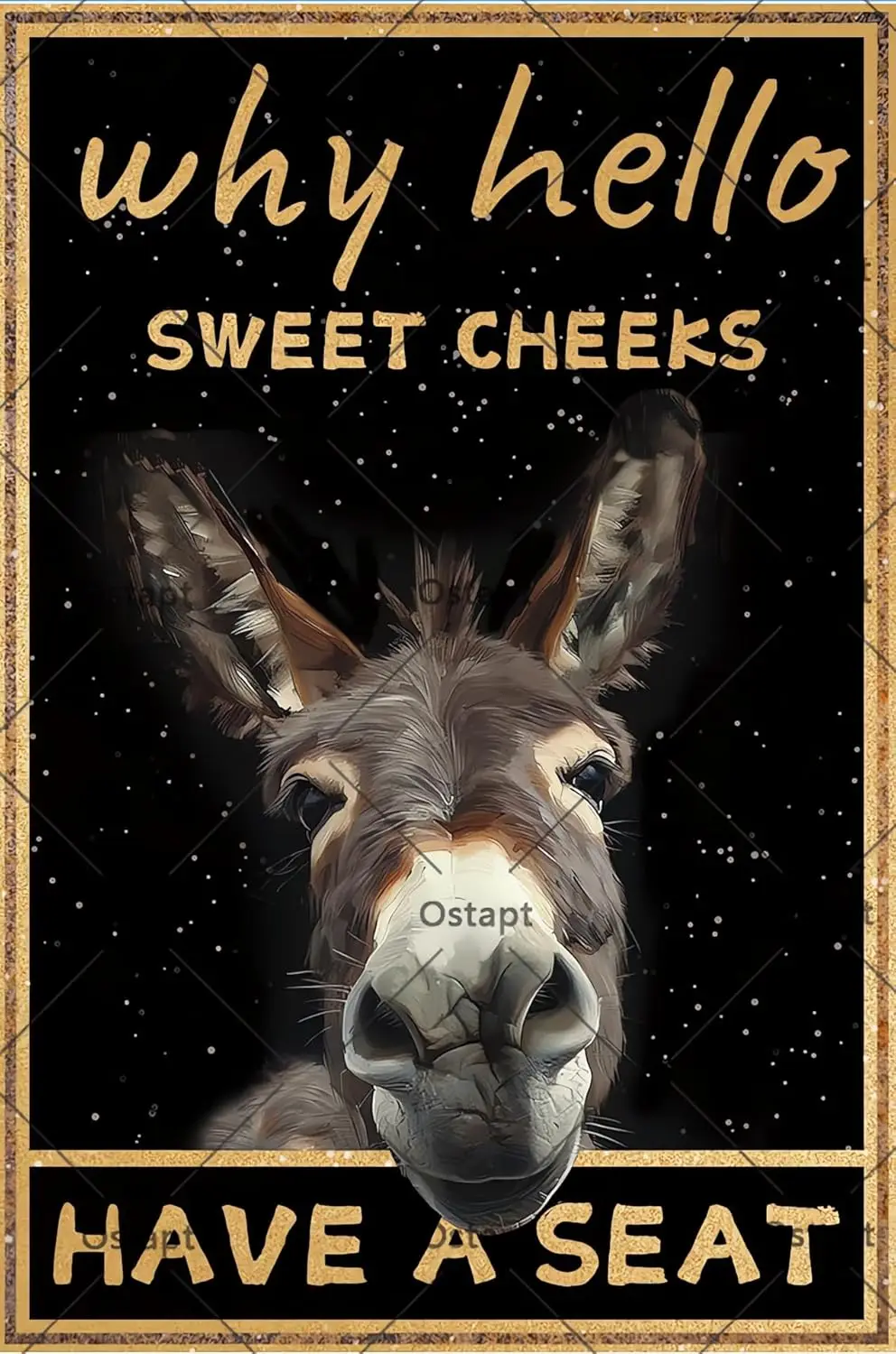 Funny Toilet Restroom Signs Black Donkey Hello Sweet Cheeks Have A Vintage Metal Tin Sign Wall Decor For Bathroom