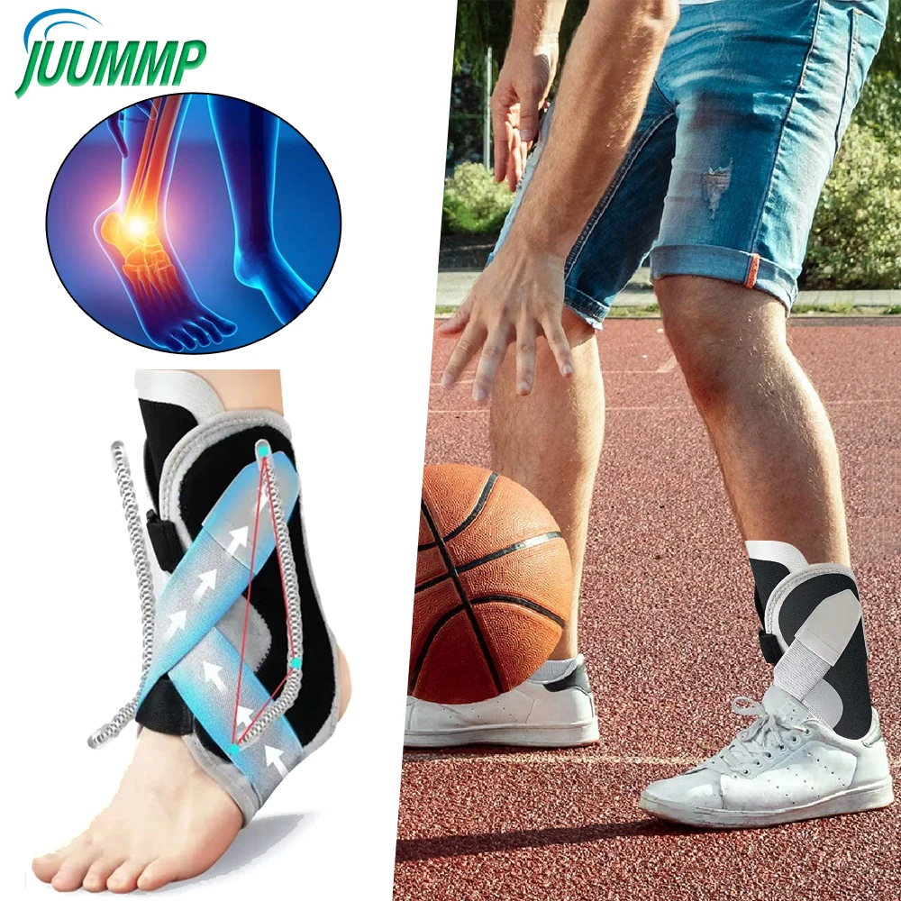 

1Pcs Ankle Support L-Shaped Ankle Brace for Running Soccer Basketball Sprains Injured Recovery Ankle Stabilizer for Men Women