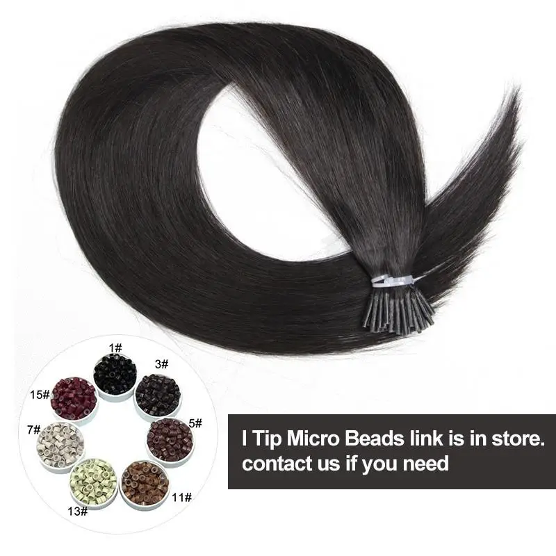 Наращивание волос I Tip, настоящие человеческие волосы, предварительно склеенные микробусины, капсулы для волос, капсулы Microlink, волосы 50 г/упак., 24 дюйма, 60 см