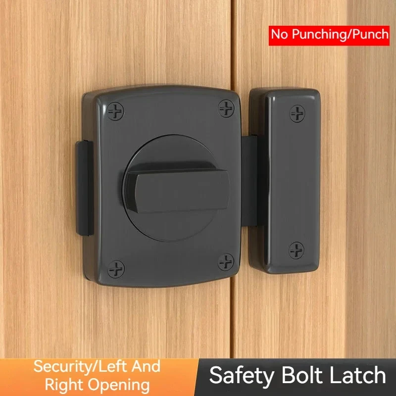 1pc Home Security Latch Rotate Bolt Latch Gate Latches Door Slide Lock Twist Rotating Barrel Lock For Bathroom Toilet Door Lock