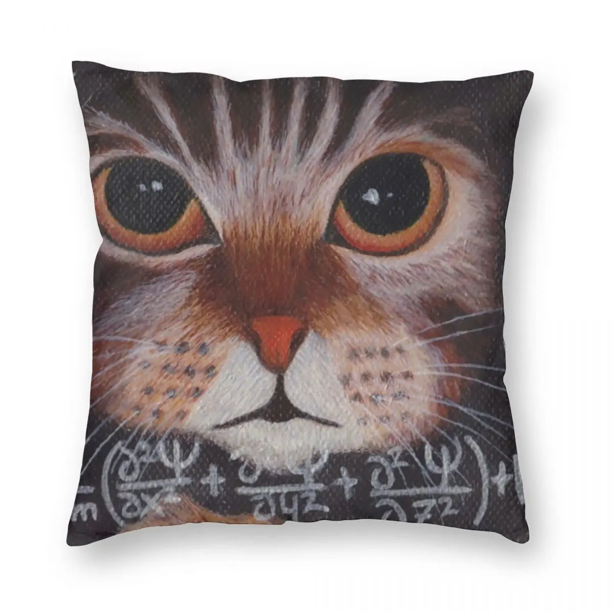 Schrodinger Cat Kitty Science Physics Pillowcase Printed Polyester Cushion Cover Gift Throw Pillow Case Cover Zippered 40*40cm