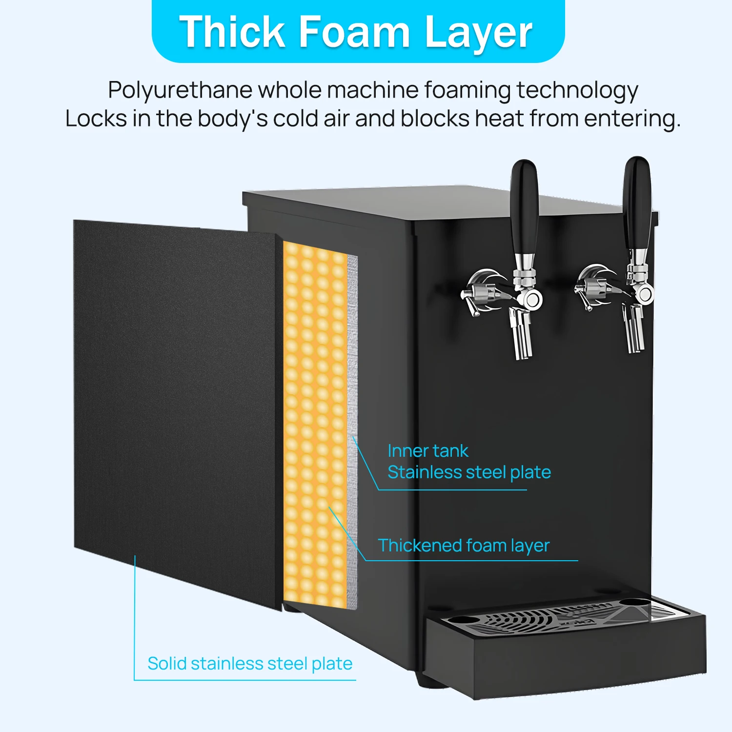 Beer Keg Tap Dispenser Electric Beer Cooling Equipment Pressurized Keg System Portable Beer Vending Machine