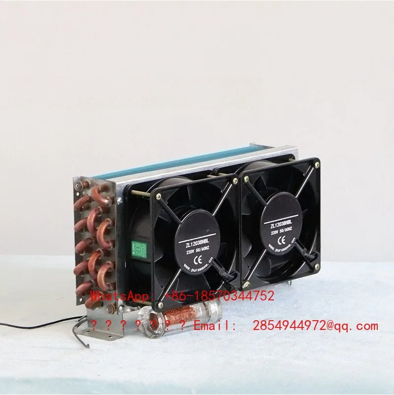 CP4x6x240 Miniature Mini Condenser Air Cooled Copper Tube Fin Radiator Evaporator with 120 Dual Fans