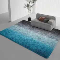VIKAMA 1PC Silk Carpet Gradient Bedroom Living Room Dirt Resistant And Easy To Care Bedside Silk Carpet Home Decoration