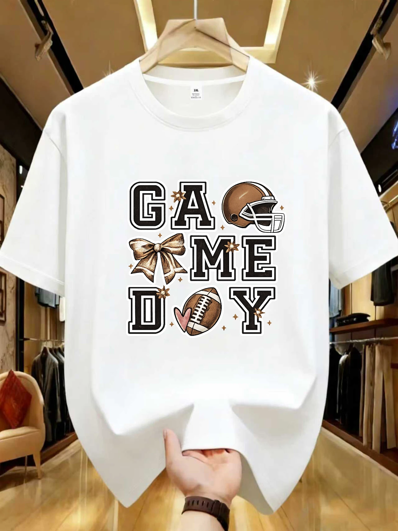 

【WDS0174】Модная женская футболка больших размеров с принтом букв, летняя повседневная футболка с круглым вырезом и короткими рукавами, универсальная, в уличном стиле