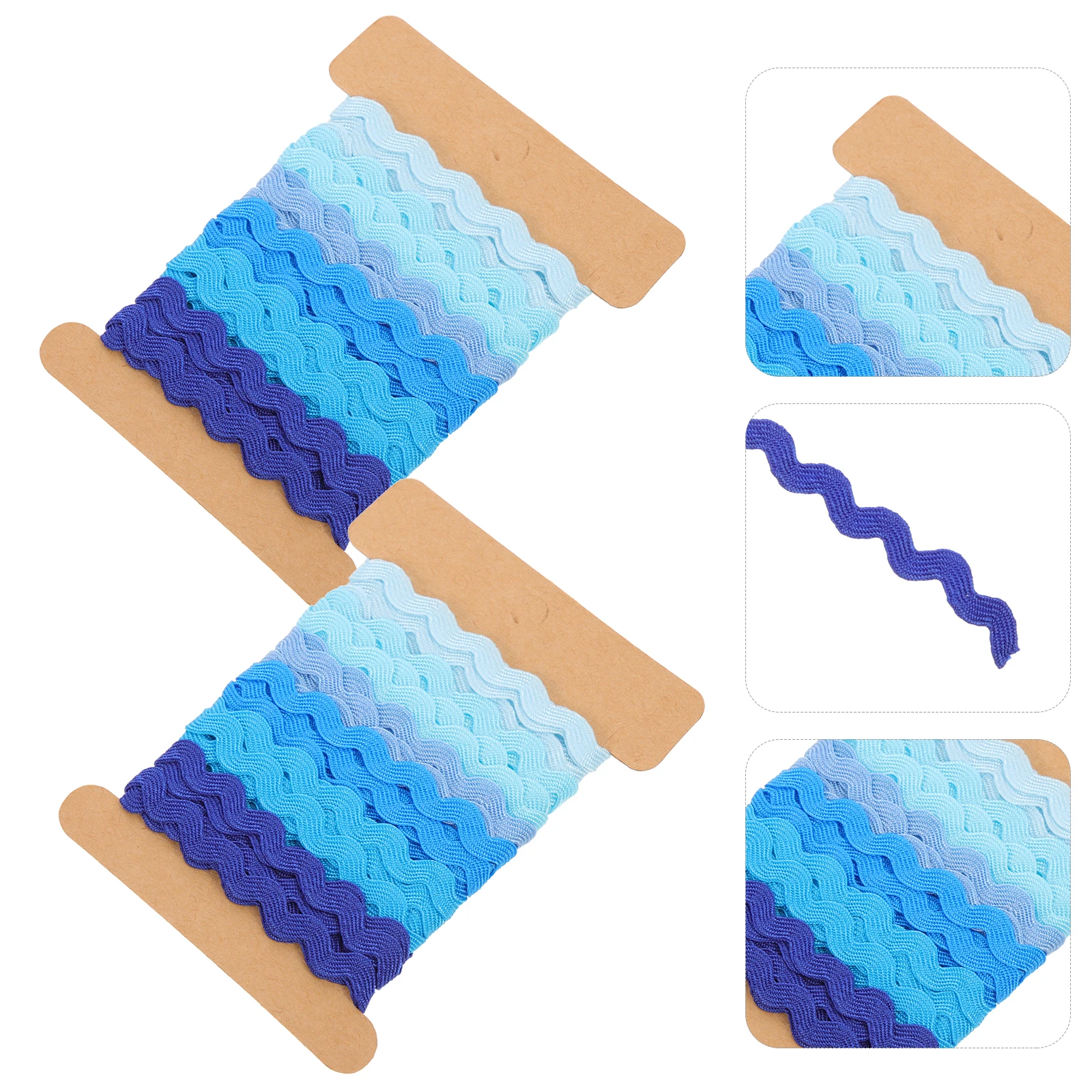

2pcs Colorful Water Wave Trim Ribbon Wavy Bending Fringe Sewing Craft Fabric Decorative Embroidery Ribbon for Clothes DIY