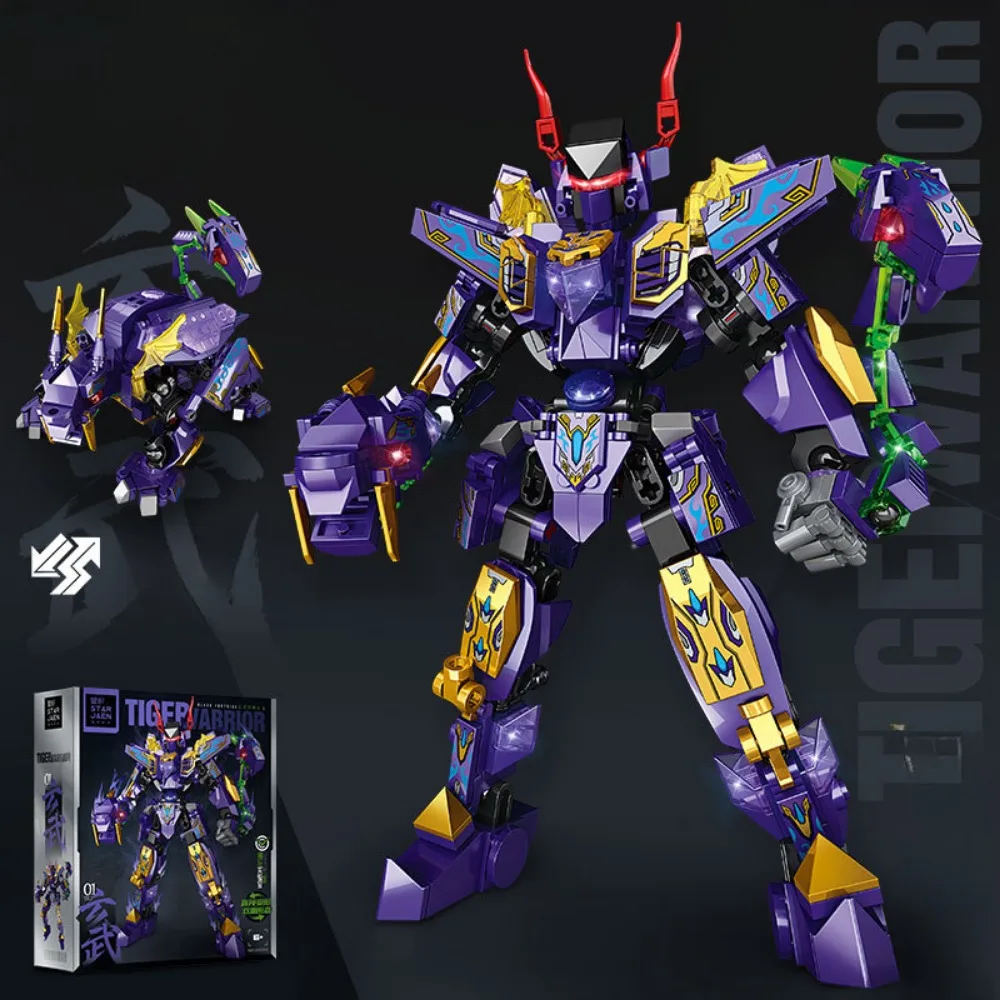 2in1 Warrior Robot Battle Mecha Flying Fire Dragon Bouwstenen DIY Technische Mecha Bricks Speelgoed Voor Kinderen Geschenken