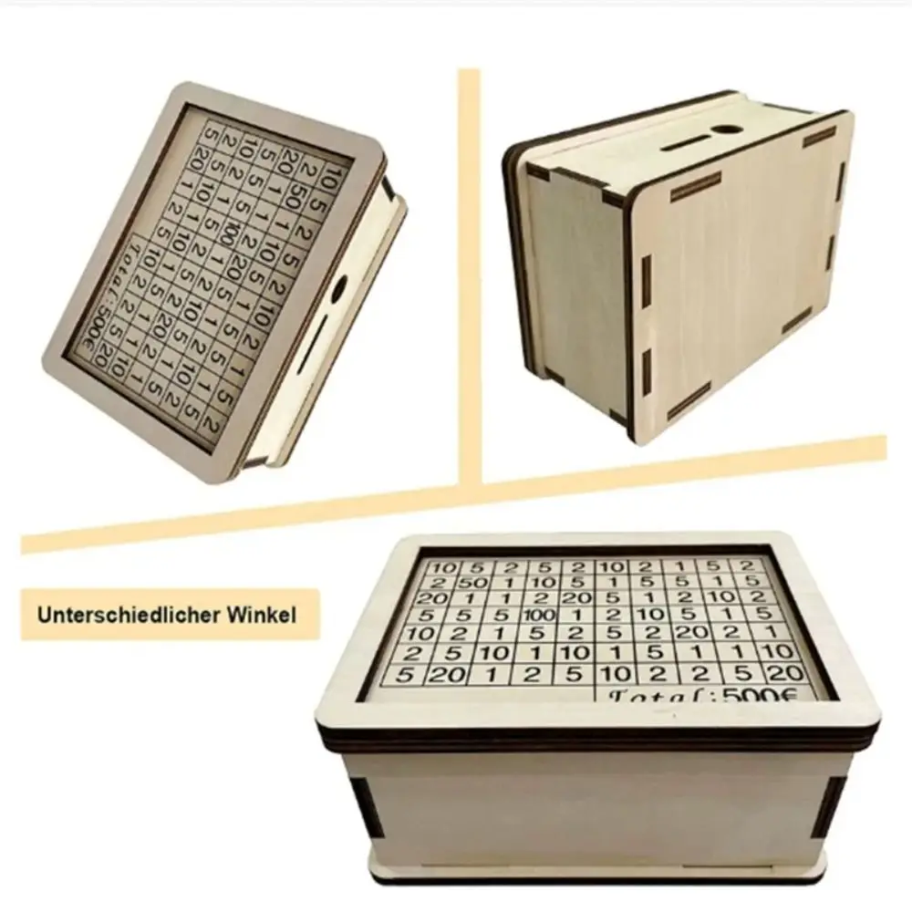 

Crafts Wooden Money Box Handmade Reusable Piggy Bank with Saving Money Goals Counter Money Storage Bank Children